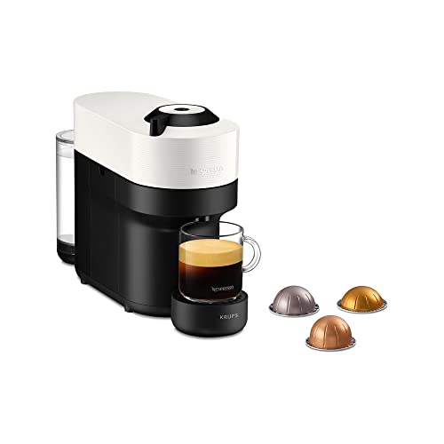 Nespresso Krups XN9201 Vertuo Pop Kaffeekapselmaschine | Kapazität: 560 ml | automatische Kapselerkennung | One-Touch-System | 4 Tassengrößen | verkürzte Aufheizzeit | nachhaltig | Coconut White