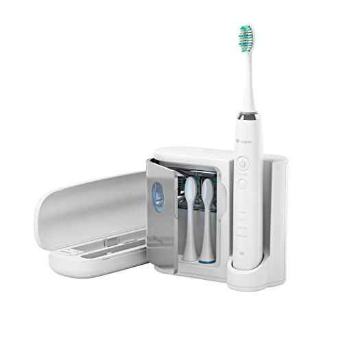 TrueLife SonicBrush UV Elektrische Zahnbürste Schallzahnbürste mit UV Sterilisator 99,9% Bakterien werden vernichtet, 4 Putzmodi, Ultraschall Zahnbürsten mit 3 Ersatzbürsten, Drahtloses Aufladen