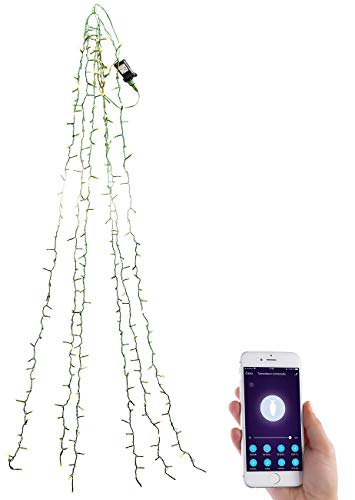 Lunartec Tannenbaumüberwurf: WLAN-Tannenbaum-Überwurf-Lichterkette mit App, 6 Girlanden, 240 LEDs (Lichterkette Baum, WLAN Lichterkette Weihnachtsbaum, LED Weihnachtsbaumkerzen)