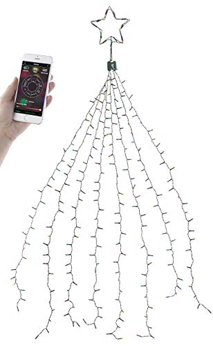 Lunartec Weihnachtslichterkette: Christbaum-Überwurf-Lichterkette, 320 RGBW-LEDs, Bluetooth & App, IP44 (Lichterkette Weihnachtsbaum, Weihnachtsbaumbeleuchtung außen, LED Weihnachtsbaumkerzen)