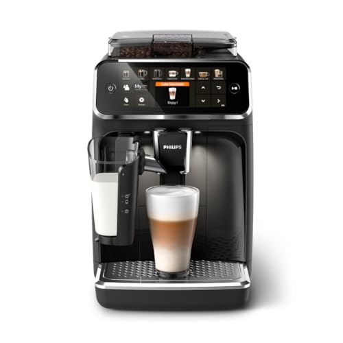 PHILIPS Serie 5400 Kaffeevollautomat – 12 Kaffeespezialitäten, leicht zu reinigendes LatteGo Milchsystem, Intuitives Touchdisplay, 100% Keramikmahlwerk, erstklassiges Küchendesign (EP5441/50)