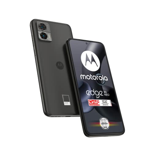 Motorola Mobility Moto Edge30 neo Smartphone (6,3'-FHD+-Display, 64-MP-Kamera, 8-256 GB, 4020 mAh, Android 12), Black Onyx, inkl. Schutzcover + KFZ-Adapter [Exklusiv bei Amazon]
