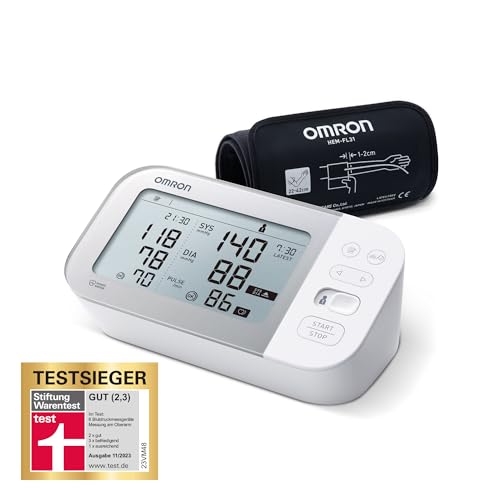 OMRON X7 Smart - Automatisches Oberarm-Blutdruckmessgerät | Testsieger Stiftung Warentest 11/23 | AFib-Erkennung | klinisch validiert - auch für Diabetiker | mit kostenloser Smartphone App | 22-42 cm
