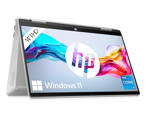 HP Pavilion x360 2-in-1 Laptop | 14" FDH Touchdisplay | Intel Core i5-1335U | 16 GB DDR4 RAM | 512 GB SSD | Intel Iris Xe | Windows 11 Home | QWERTZ Tastatur | Natural Silver